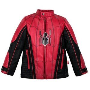 Disney Store Marvel Spider Man motorcross faux leather jacket
